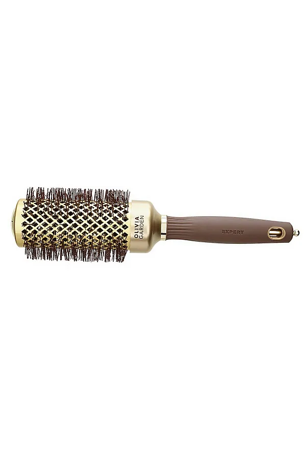 Olivia Garden Термобрашинг для укладки волос / Expert Blowout Shine Wavy Bristles Gold & Brown, 45 мм, коричневый KRISTALLER, коричневый - фото 1