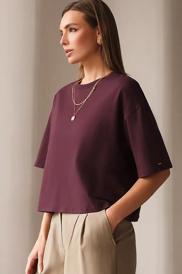 Футболка- VILATTE, бургунди - фото 1