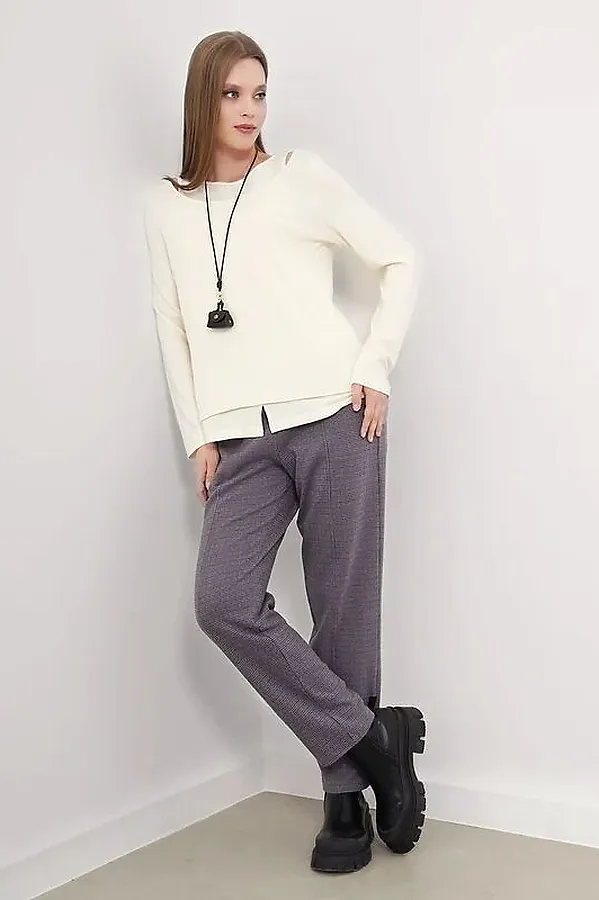 Брюки CLEVER, серый/чёрный - фото 1