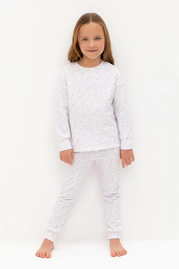 Пижама CROCKID, нежно-лавандовый,лепестки цветов - фото 1