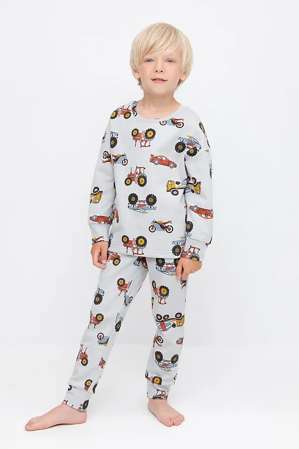 Пижама CROCKID, речной перламутр,машины - фото 1