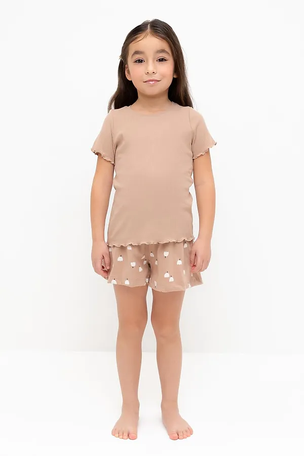 Пижама CROCKID, беж,колокольчики - фото 1