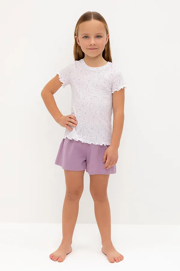 Пижама CROCKID, лепестки цветов,лавандовый туман - фото 1