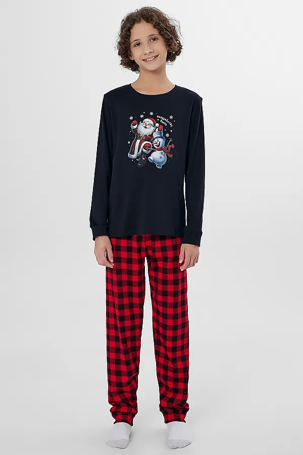 Пижама MARK FORMELLE, черный +черно -красная клетка - фото 1