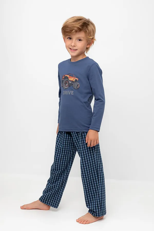 Пижама CROCKID, грозовая туча,маленькая клетка - фото 1