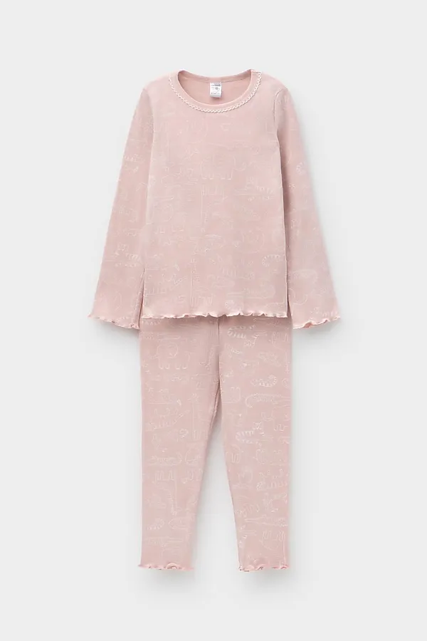 Пижама CROCKID, зоопарк на дымчатой розе - фото 1