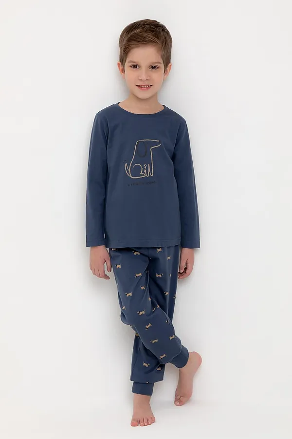 Пижама CROCKID, грозовая туча,таксы - фото 1