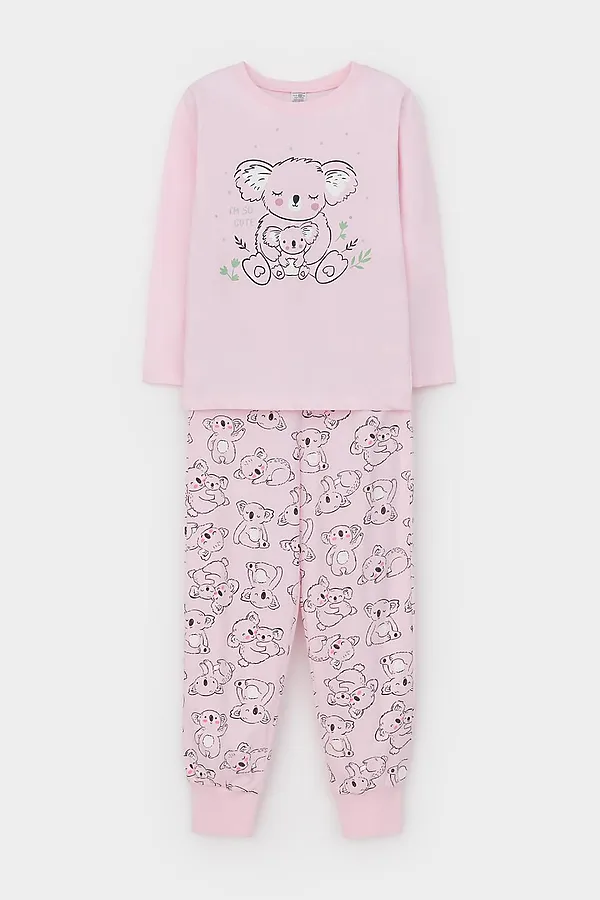 Пижама CROCKID, нежно-розовый,забавные коалы - фото 1