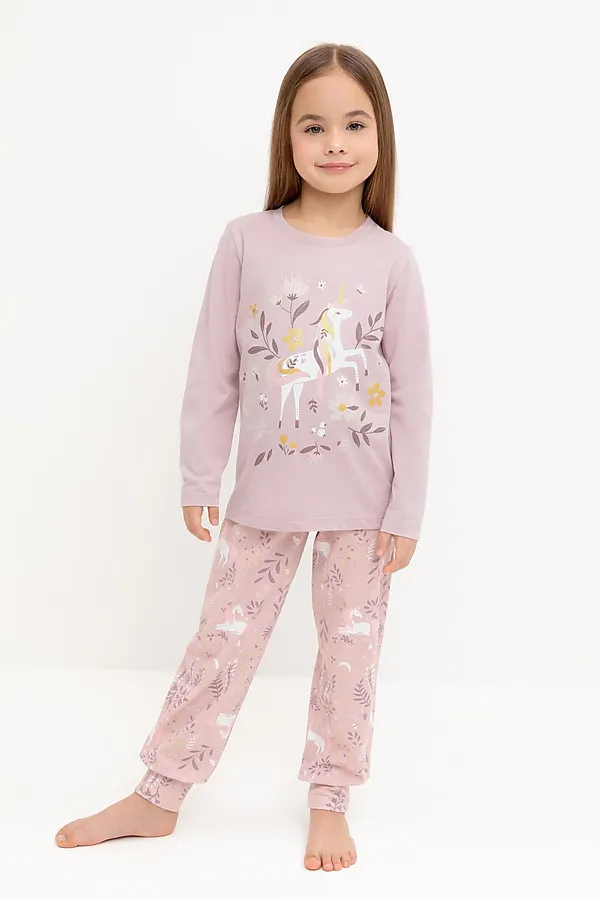 Пижама CROCKID, розовый лед,лесная тайна - фото 1
