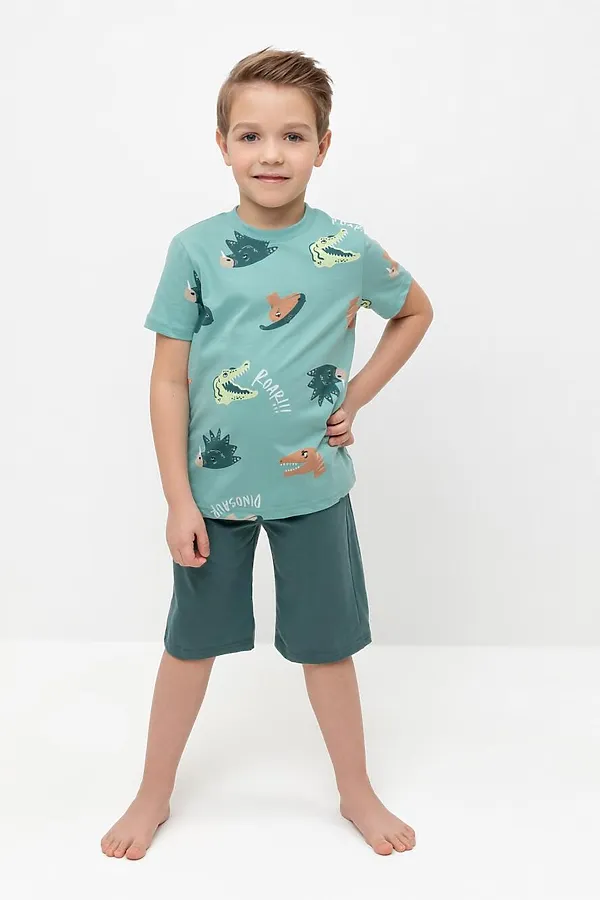 Пижама CROCKID, динозавры,зеленый - фото 1