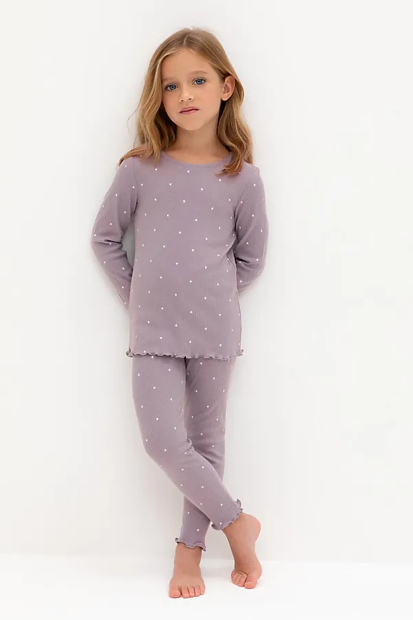 Пижама CROCKID, морской туман,мини сердечки - фото 1