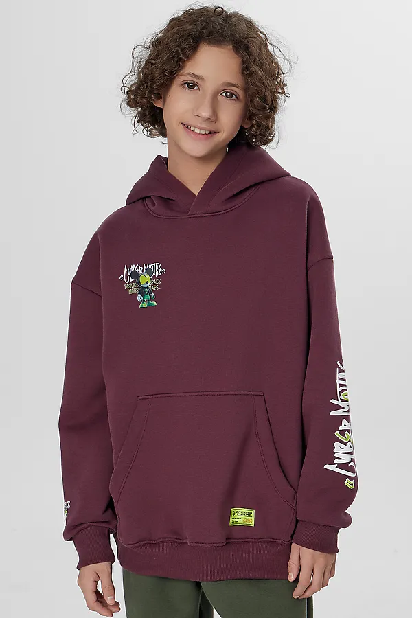 Худи MARK FORMELLE, ежевичный +печать - фото 1