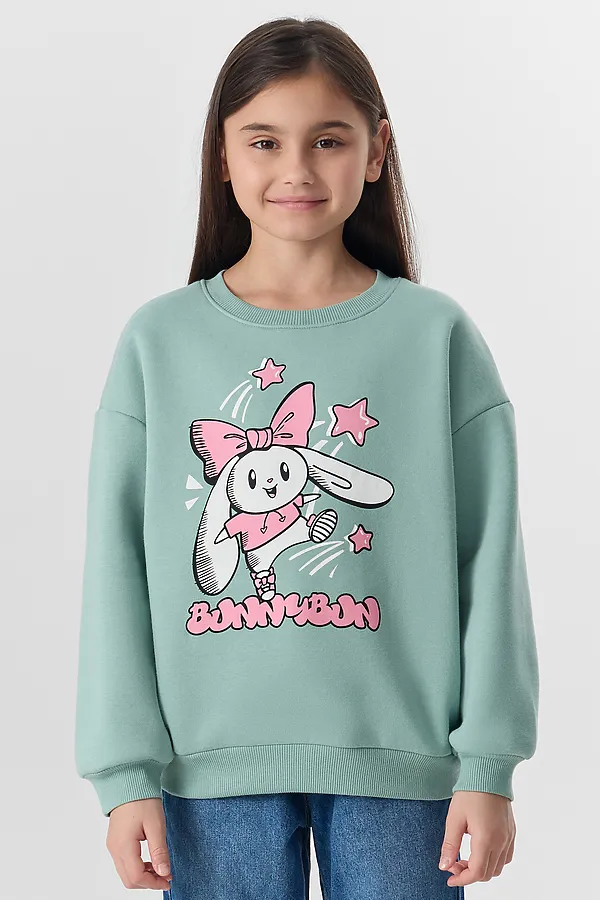 Свитшот MARK FORMELLE, шалфей +печать1 - фото 1