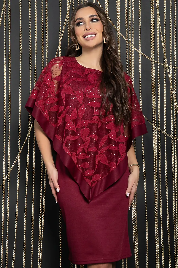 Платье LADY TAIGA, бордо - фото 1