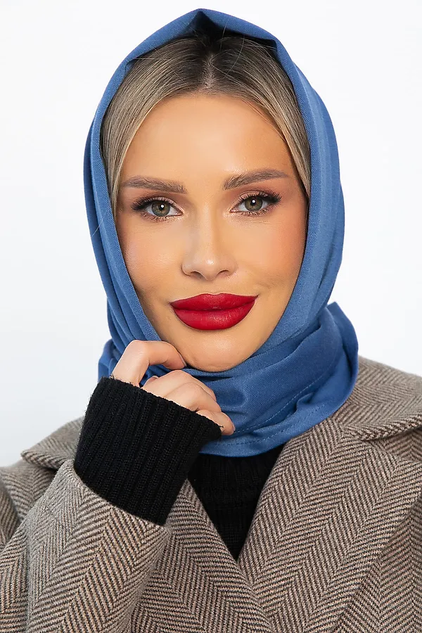 Косынка с отворотом LADY TAIGA, пепельно-синяя - фото 1