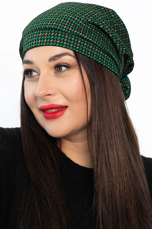 Чалма с бантом LADY TAIGA, зелено-бежевая - фото 1
