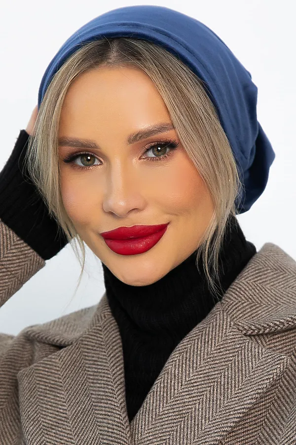 Чалма с резинкой LADY TAIGA, синяя - фото 1