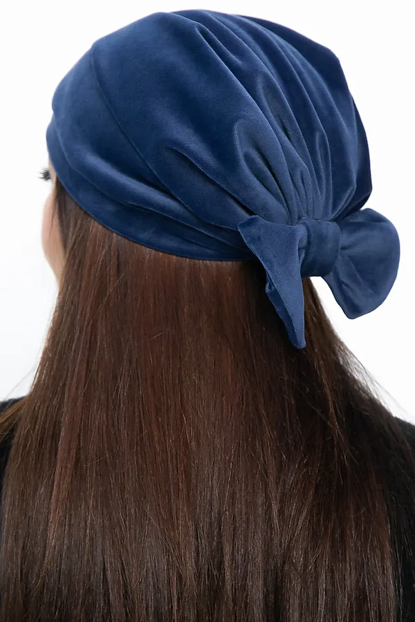 Чалма с бантом LADY TAIGA, синяя - фото 1