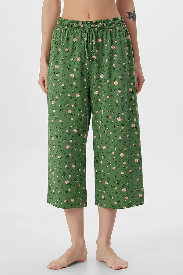 Бриджи MARK FORMELLE, розы на зеленом - фото 1