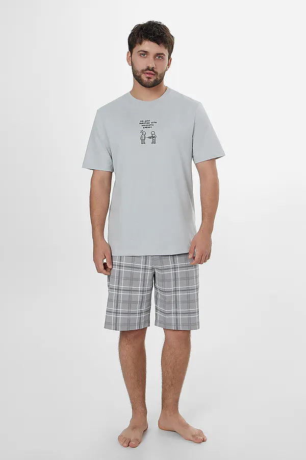 Пижама MARK FORMELLE, св.серый +св.серая клетка - фото 1