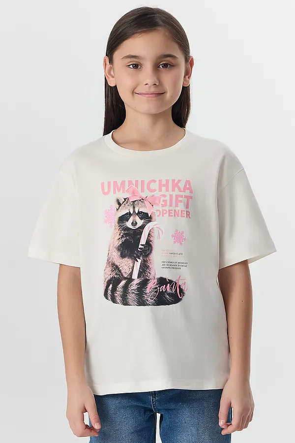 Футболка MARK FORMELLE, св.молочный +печать3 - фото 1