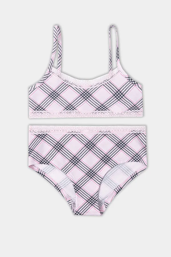 Комплект (Топ+Трусы) MARK FORMELLE, клетка черно -розовая - фото 1