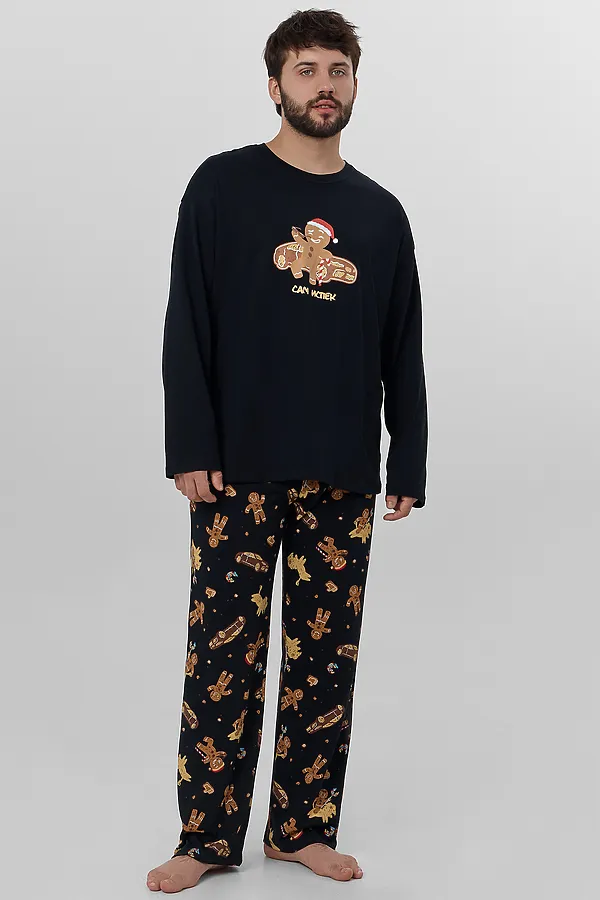 Пижама MARK FORMELLE, черный +печенье на черном - фото 1
