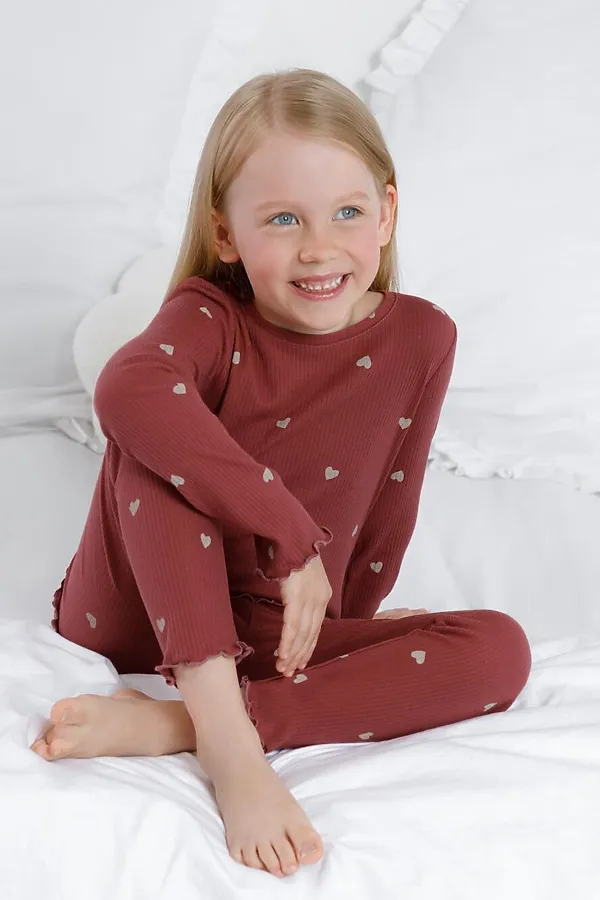 Пижама CROCKID, шоколадный десерт,сердечки - фото 1