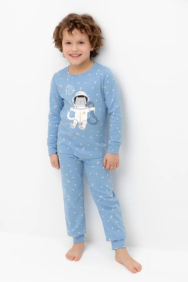 Пижама CROCKID, голубой,космические просторы - фото 1