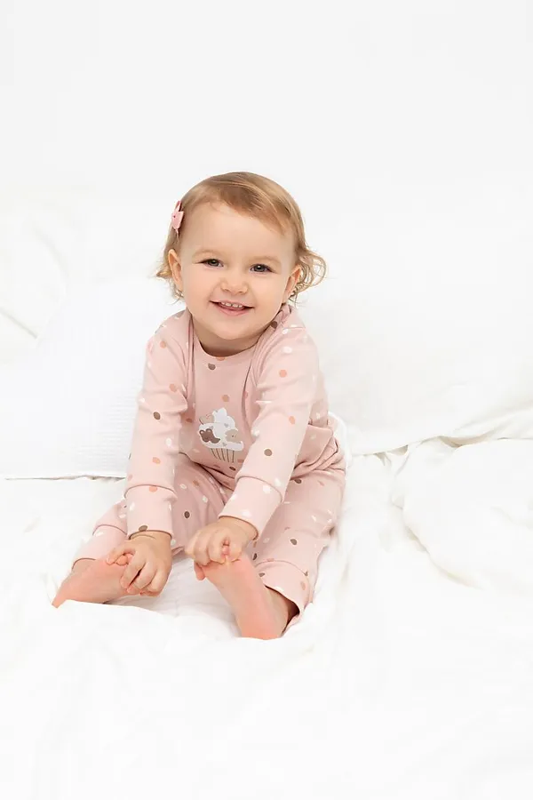 Пижама CROCKID, дымчатая роза,цв.шарики - фото 1