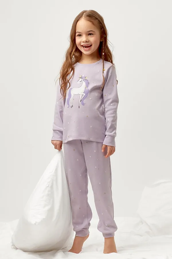 Пижама CROCKID, лепесток орхидеи,звездочки - фото 1