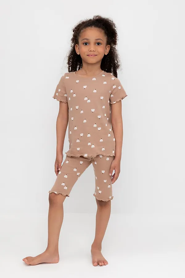 Пижама CROCKID, беж,колокольчики - фото 1
