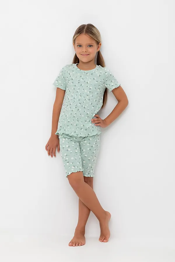 Пижама CROCKID, голубая дымка,цветочный танец - фото 1