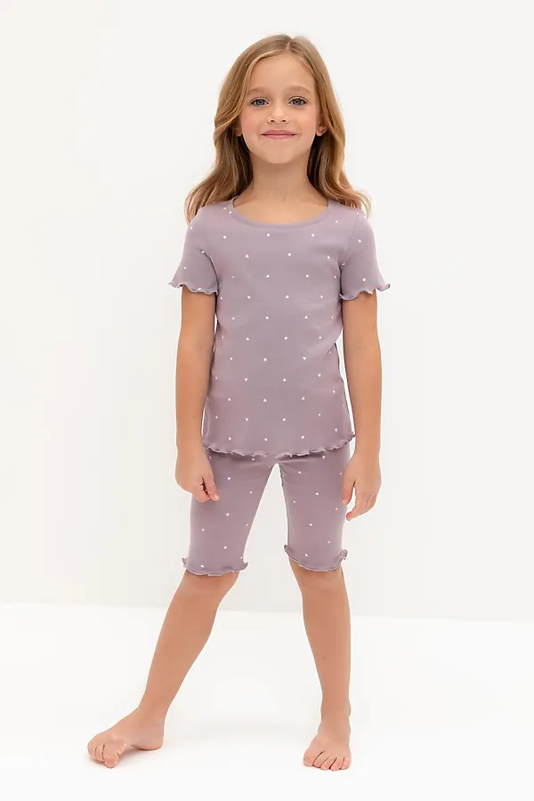 Пижама CROCKID, морской туман,мини сердечки - фото 1