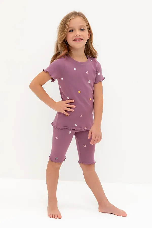 Пижама CROCKID, темная орхидея,полянка пижама - фото 1