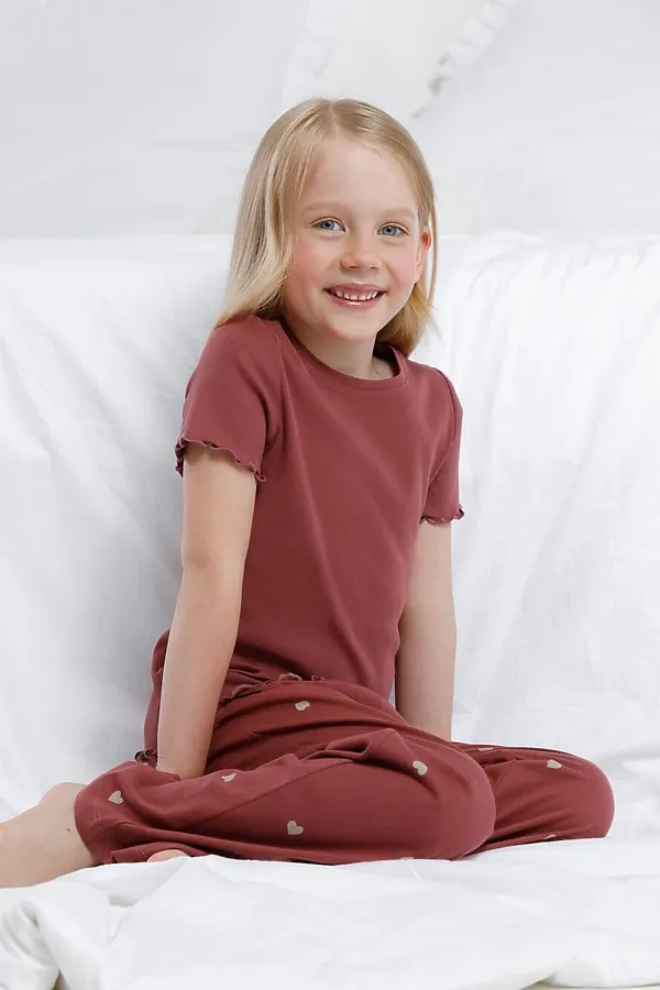 Пижама CROCKID, шоколадный десерт,сердечки - фото 1