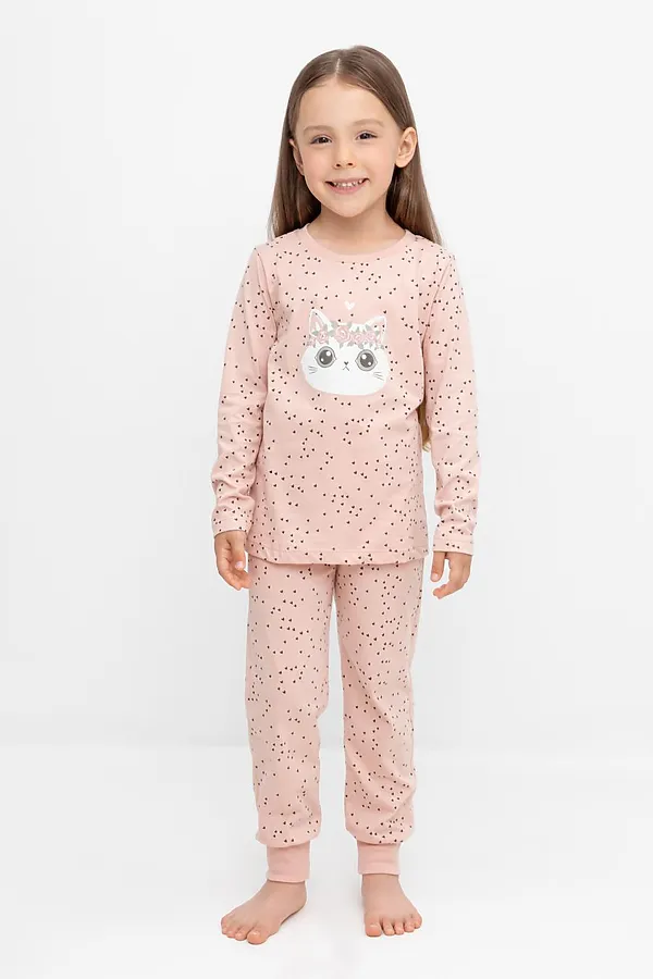 Пижама CROCKID, дымчатая роза,танец сердечек - фото 1