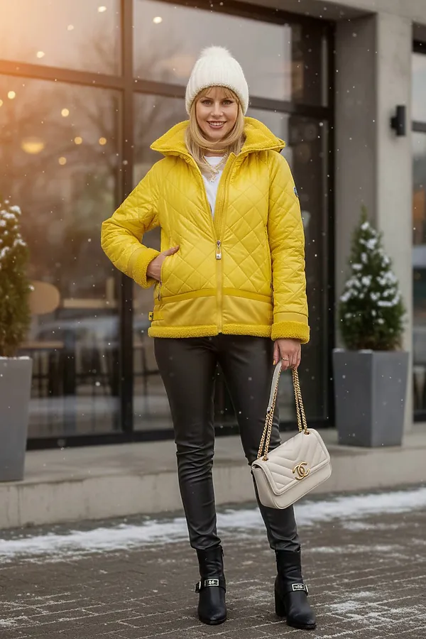 Куртка Классика верблюжья шерсть, арт. 309 НАТАЛИ, желтый - фото 1