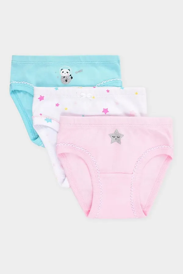 Трусы, 3 шт. CROCKID, неж.розовый,аквамарин,белый,звездопад - фото 1