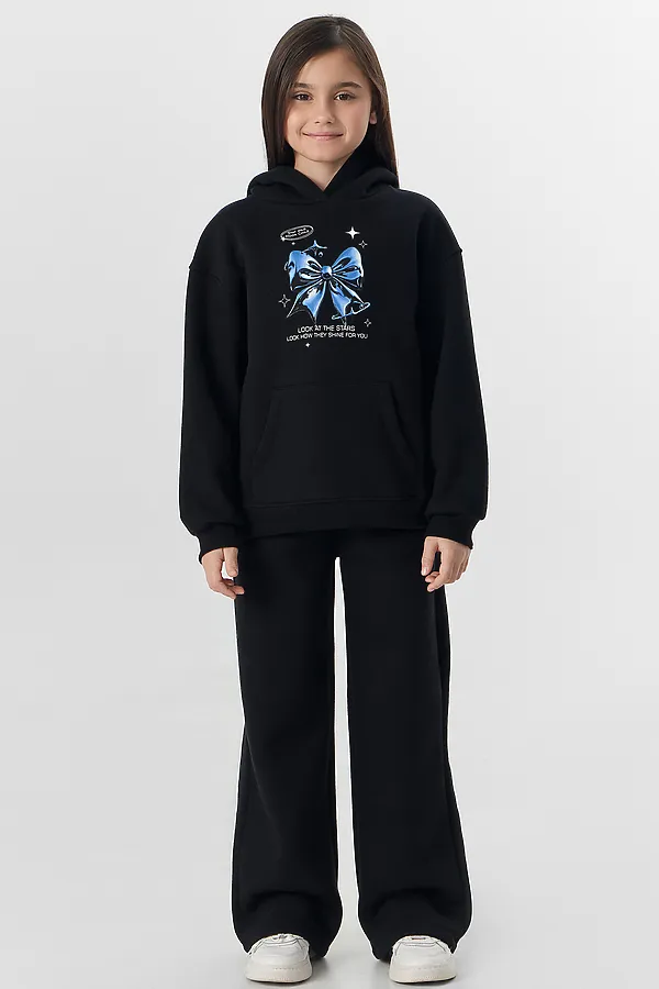 Комплект (Худи+Брюки) MARK FORMELLE, черный +печать - фото 1