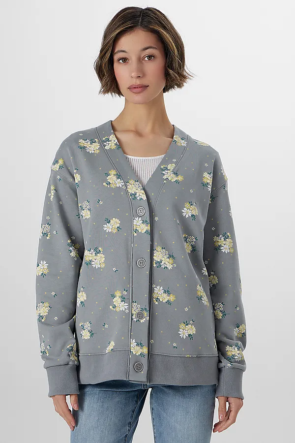Кардиган MARK FORMELLE, цветы на сером1 - фото 1