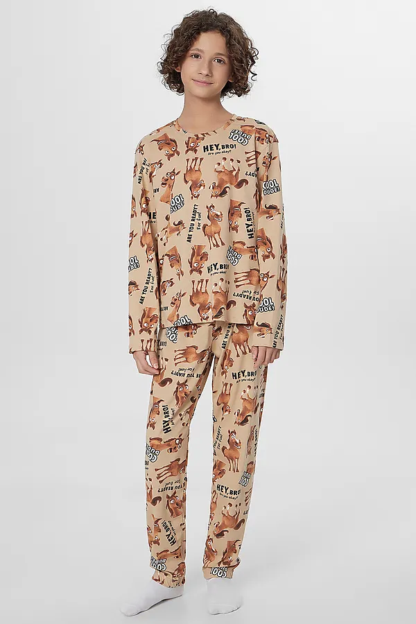 Пижама MARK FORMELLE, лошади на ирландском креме - фото 1