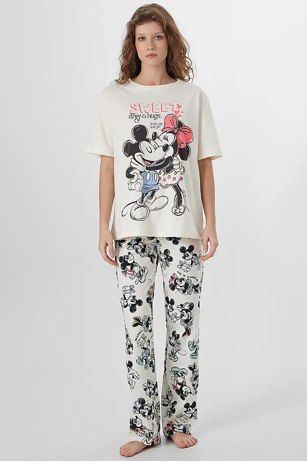 Пижама MARK FORMELLE, молочный +микки/минни на молочном - фото 1