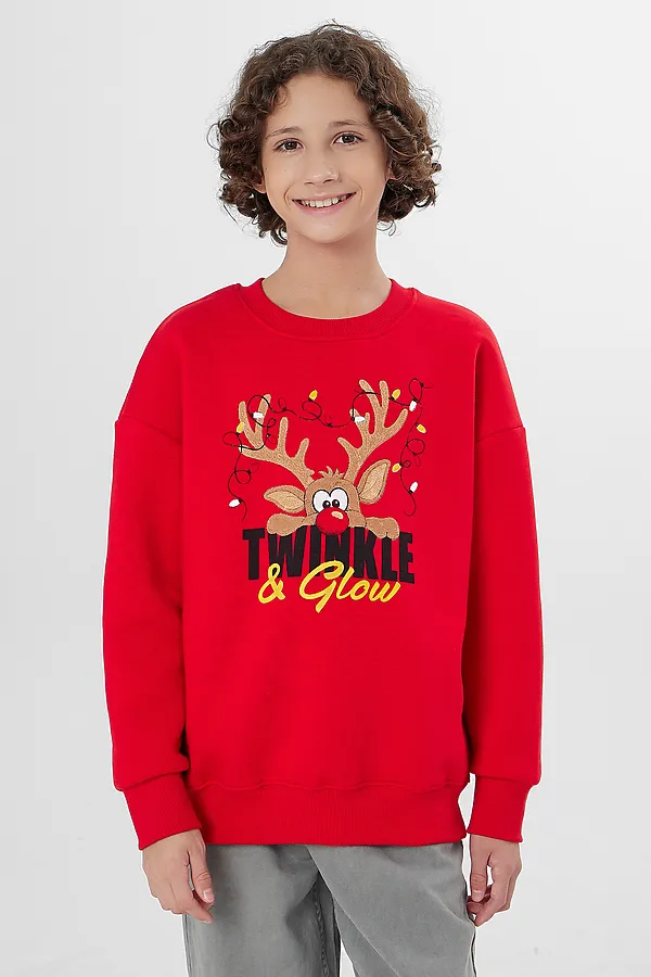 Свитшот MARK FORMELLE, красный +печать1 - фото 1