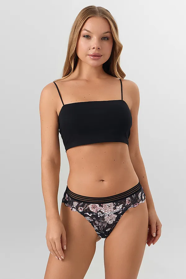 Трусы MARK FORMELLE, цветы на черном1 - фото 1