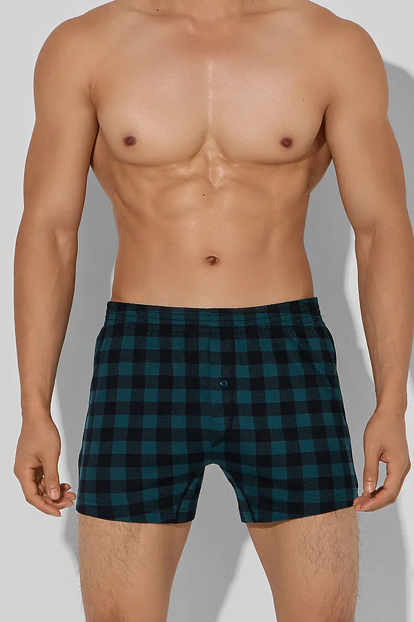 Трусы MARK FORMELLE, черная клетка на зеленом - фото 1