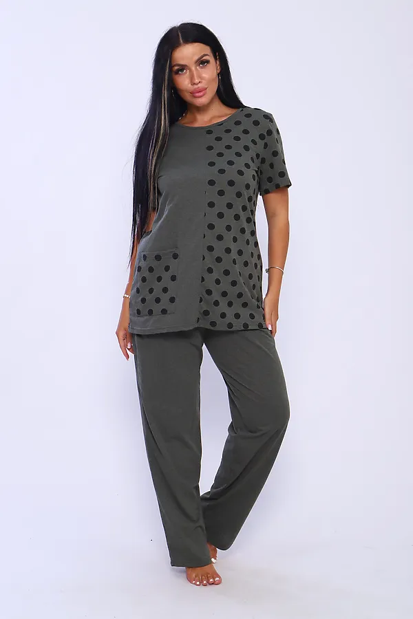 Костюм с брюками 130 НАТАЛИ, хаки - фото 1