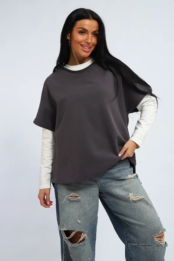 Жилет 348 НАТАЛИ, серый - фото 1