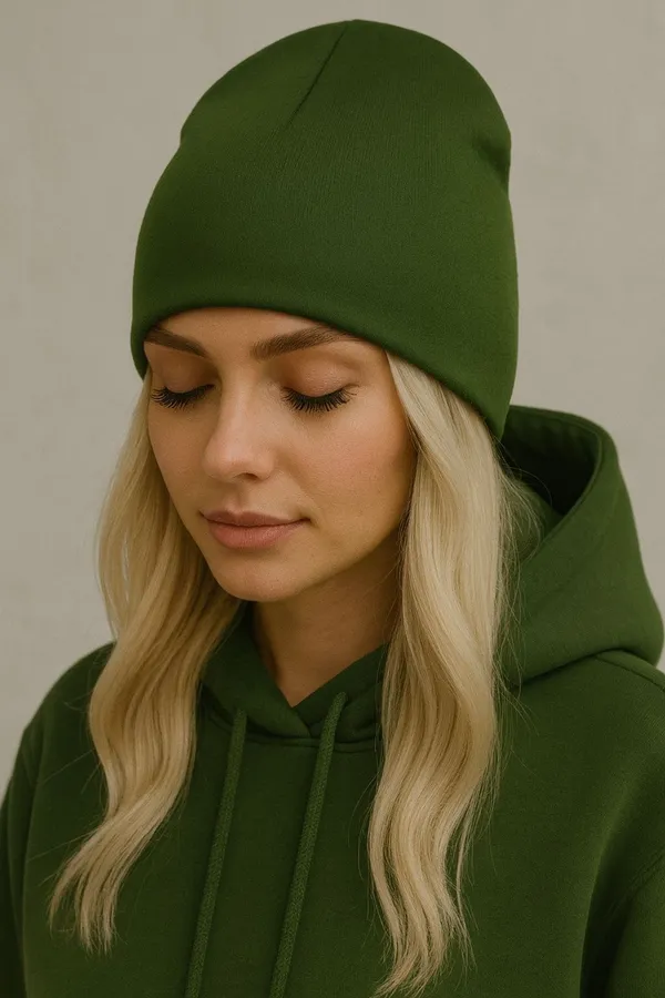 Шапка 001 НАТАЛИ, темно-зеленый - фото 1