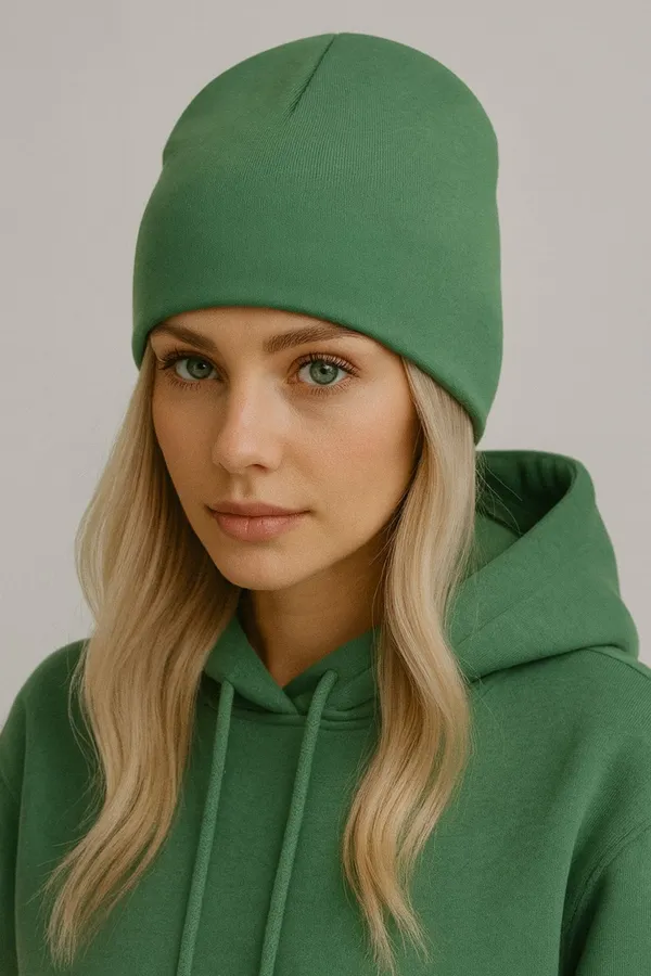 Шапка 001 НАТАЛИ, изумрудный - фото 1